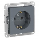 Механизм розетки 1-м СП с/з 16А  AtlasDesing грифель