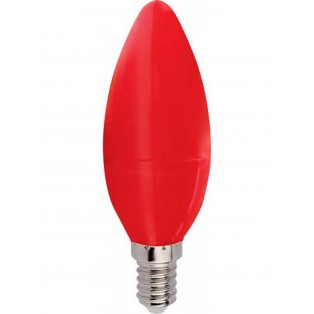Лампа светодиодная Ecola LED C37 E14 6W220V Red свеча 103х37