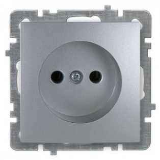 Механизм розетки 1СП серебро Touran metallic
