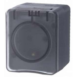 Розетка с/з IP54 16A AtlasDesign антрацит