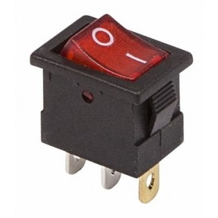 Выключатель (36-2170) 12V, 15А красный с подсветкой Mini ON-OFF
