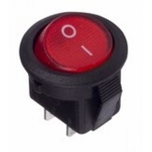 Выключатель (36-2511) 250V, 3А красный круглый Mini ON-OFF