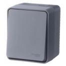 Выключатель 1-клавишный IP54 10А AtlasDesign антрацит