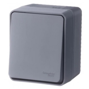 Выключатель 1-клавишный IP54 10А AtlasDesign антрацит