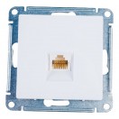 Механизм розетки телефонная RJ11 AtlasDesign белый