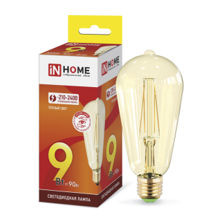 Лампа светодиодная LED-ST64 deco gold 11W E27 3000K InHome