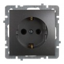 Механизм розетки 1СП с/з антрацит Touran metallic